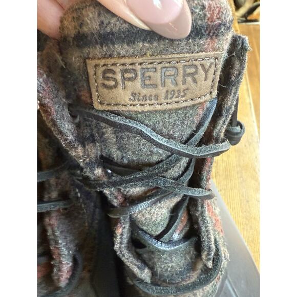 SPERRY Saltwater Wool Plaid Duck Winter Boots Waterproof Snow STS87717 - Picture 7 of 8